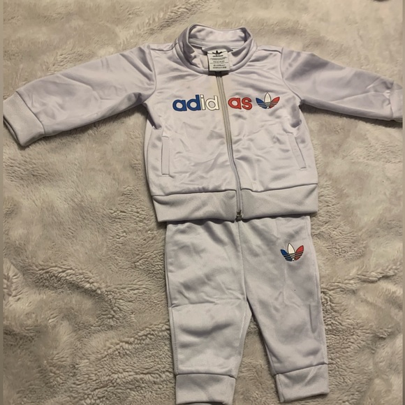 White/ tint of gray adidas tracksuit - Picture 2 of 3